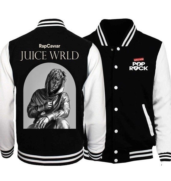 Juice Wrld Black And White Varsity Jacket